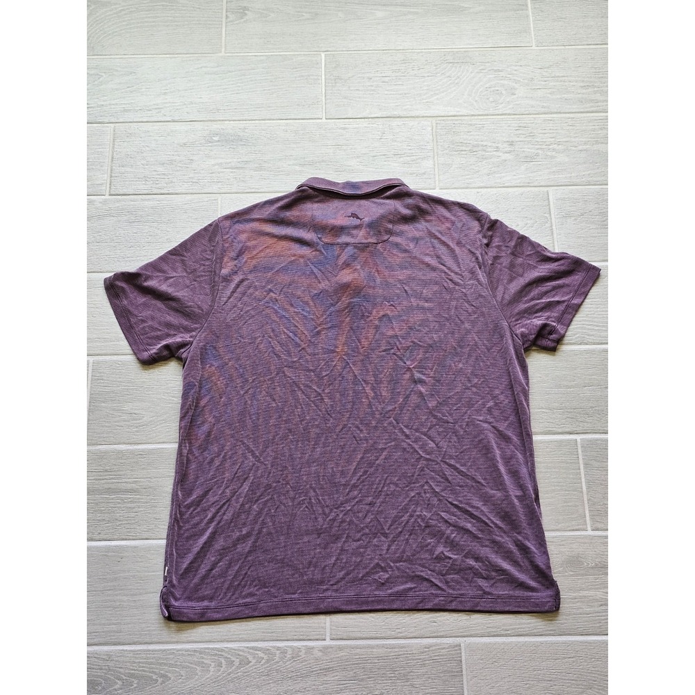 Tommy Bahama Tencel Blend Polo Shirt XL Purple Short Sleeve Island Style - Picture 7 of 7